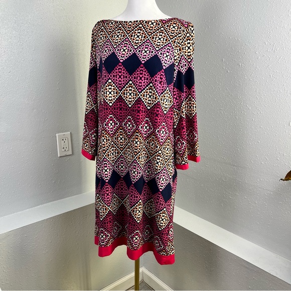 Eliza J Geometric Exposed Gold Back Zipper Closure Women’s Size 14 - Picture 4 of 16